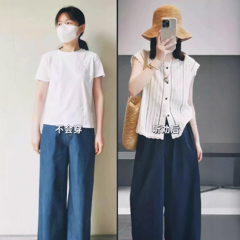 女性用の完全なスーツとマッチする夏服、プラスサイズ、脂肪カバー、痩身、塩ベース、軽やかで大人っぽいストリートファッション気質の2点セット|undefined
