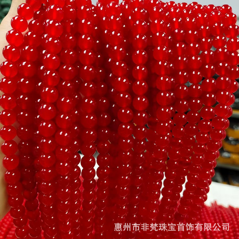 厂家直销血胆金莲中国红鸽血红锦红樱桃红玛瑙diy散珠饰品长条批