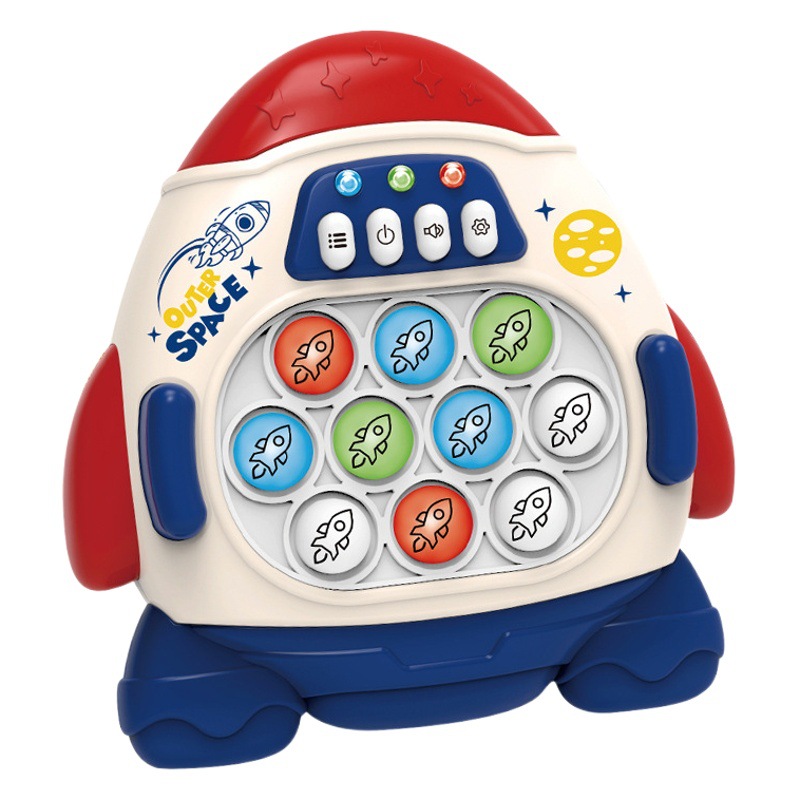 Cohetes espaciales transfronterizos para niños empujan rápidamente la máquina de juegos de prensa y lección para matar ratas, pionero en el rompecabezas, juguetes de batida de maras