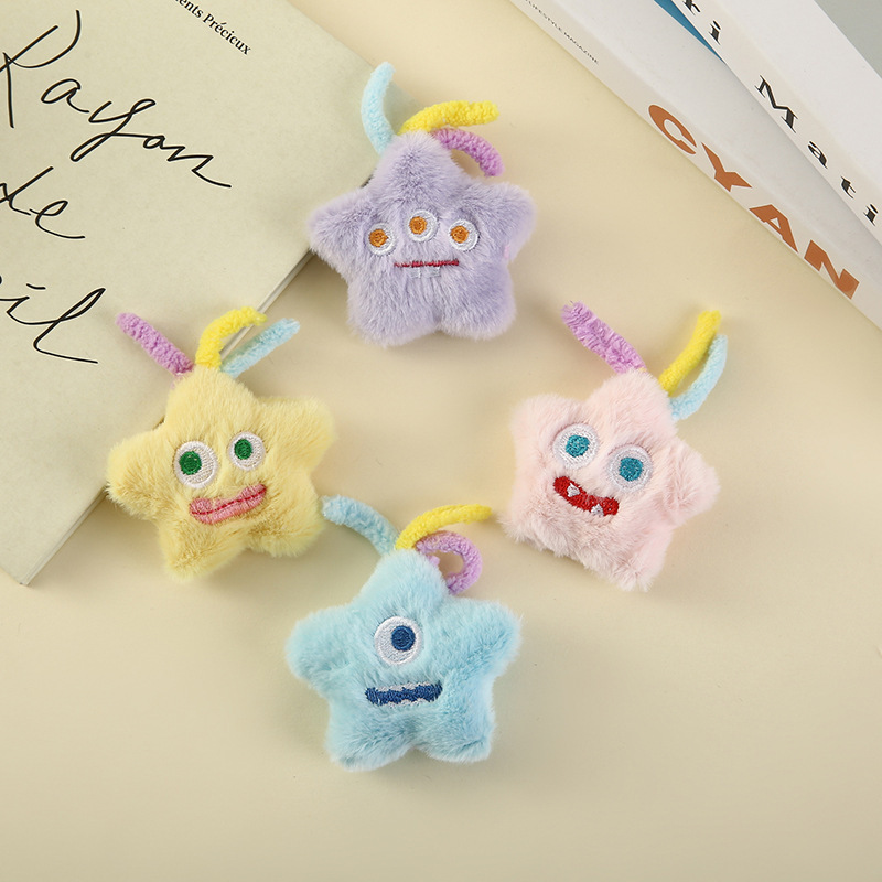 New cute dopamine plush accessories big mouth diy doll cartoon five-pointed star shoes and hats bags cotton mop accessories