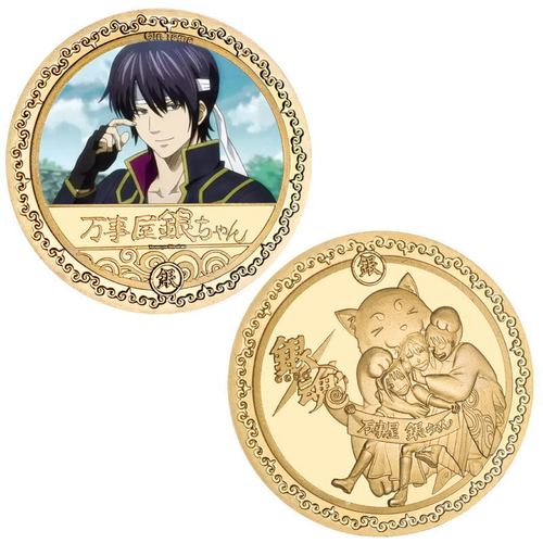 Classic Japanese comics, Gintama commemorative coins, Sakata Gintoki anime coins, peripheral commemorative coins, die-cast metal coins