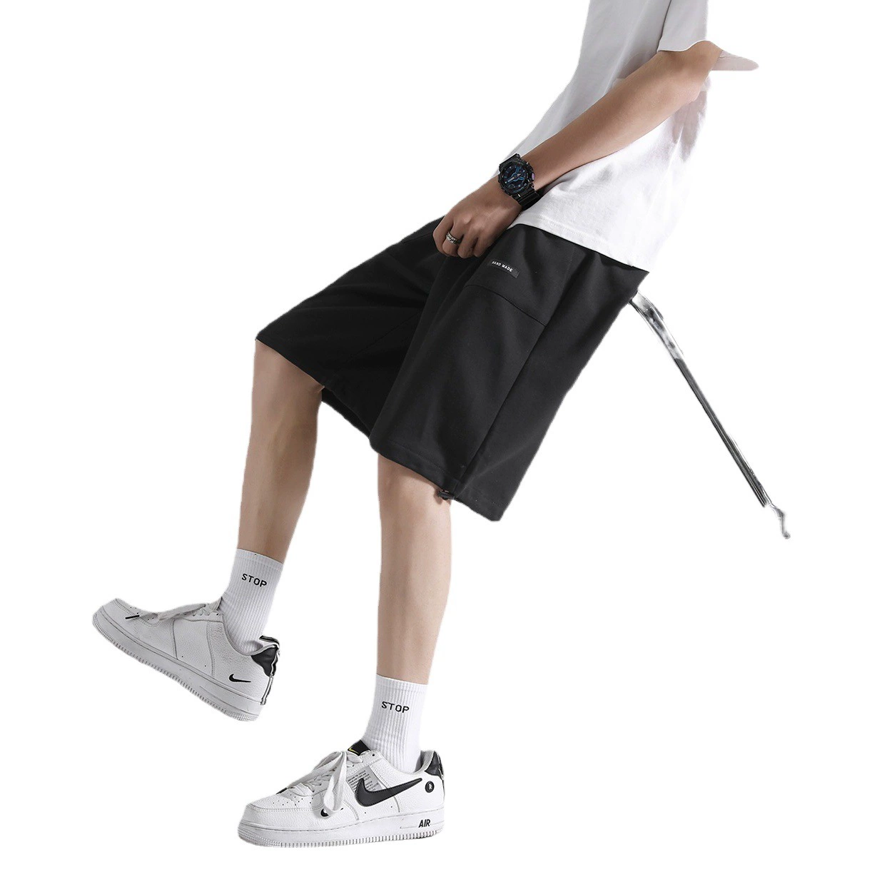 Модный тренд 2024, новые летние повседневные брюки, летние мужские шорты, брюки пять четвертей, спортивные брюки, мужские свободные брюки