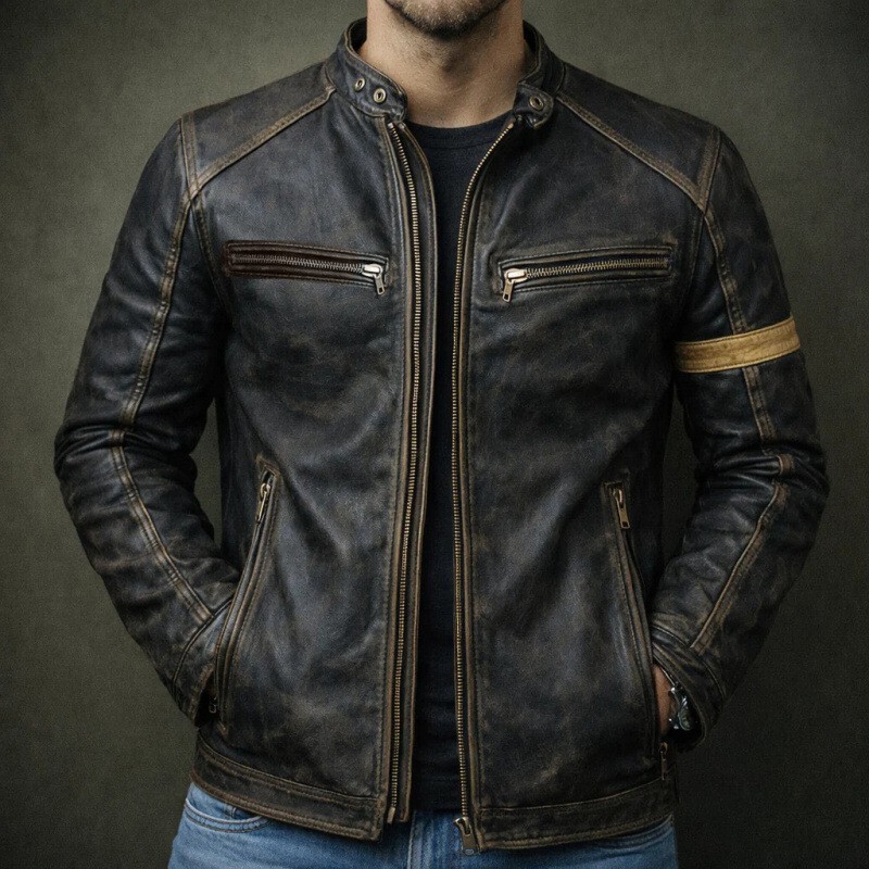 2026 Foreign Trade European and American Men's Leather Jacket Men's Youth Stand Collar Punk Motorcycle Leather Jacket 2026 Foreign Trade European and American Men's Leather Jacket Men's Youth Stand Collar Punk Motorcycle Leather Jacket