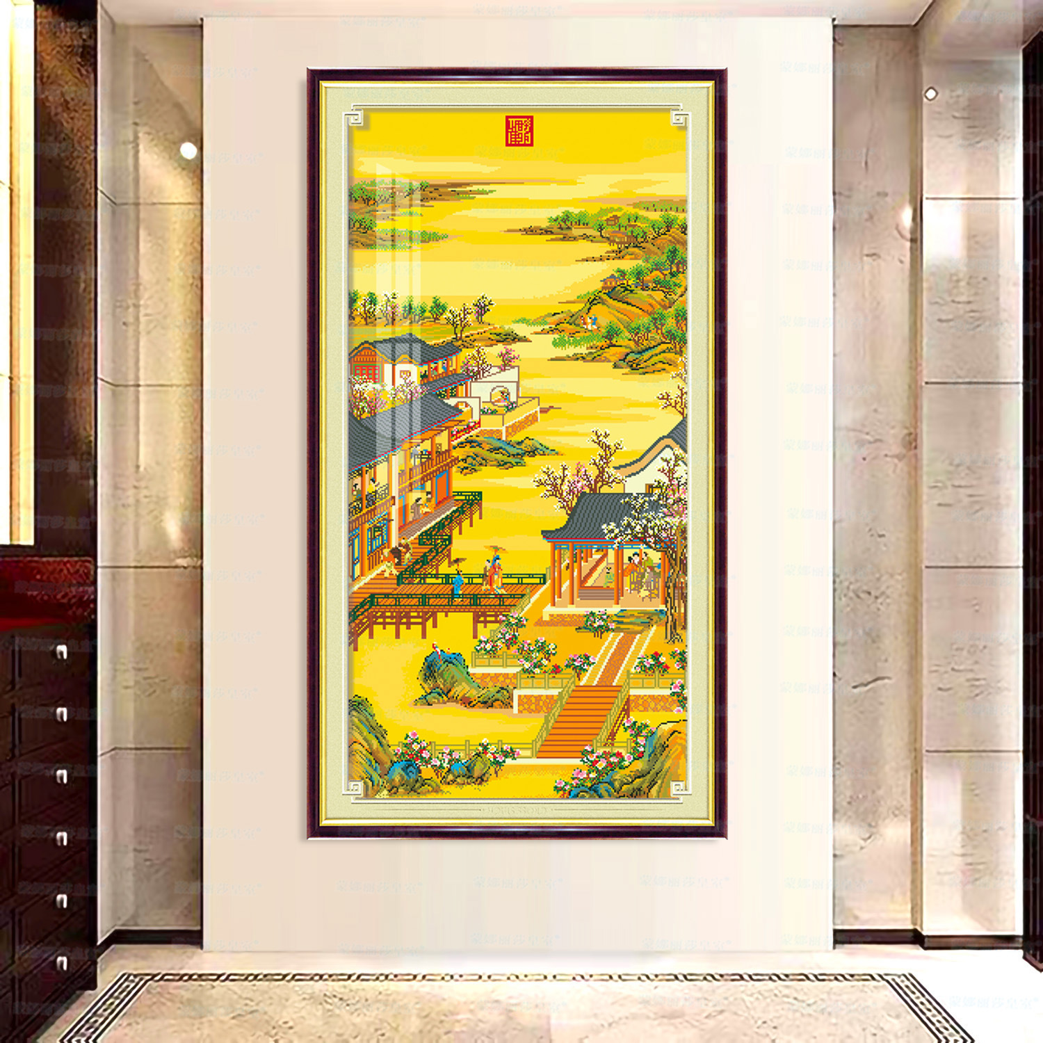 Monalisa Real punto de cruz Yongzheng diciembre-febrero stepping Qingxin Chino bordado vertical Decoración image 8