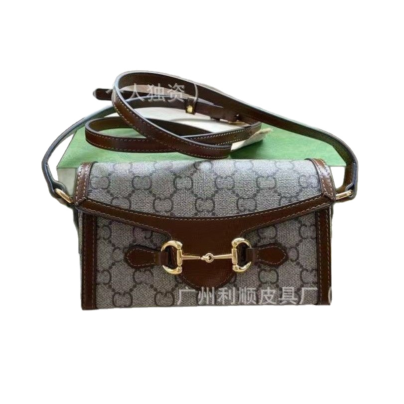 Hebilla de caballo de doble G de alta calidad 1955 horizontal horsebit mini bolso bandolera pequeño bolso cuadrado caja bolso femenino