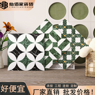 French Retro All-Ceramic Green Stone Tiles 400X400 Parquet Tiles Balcony Kitchen Floor Tiles Bathroom Toilet