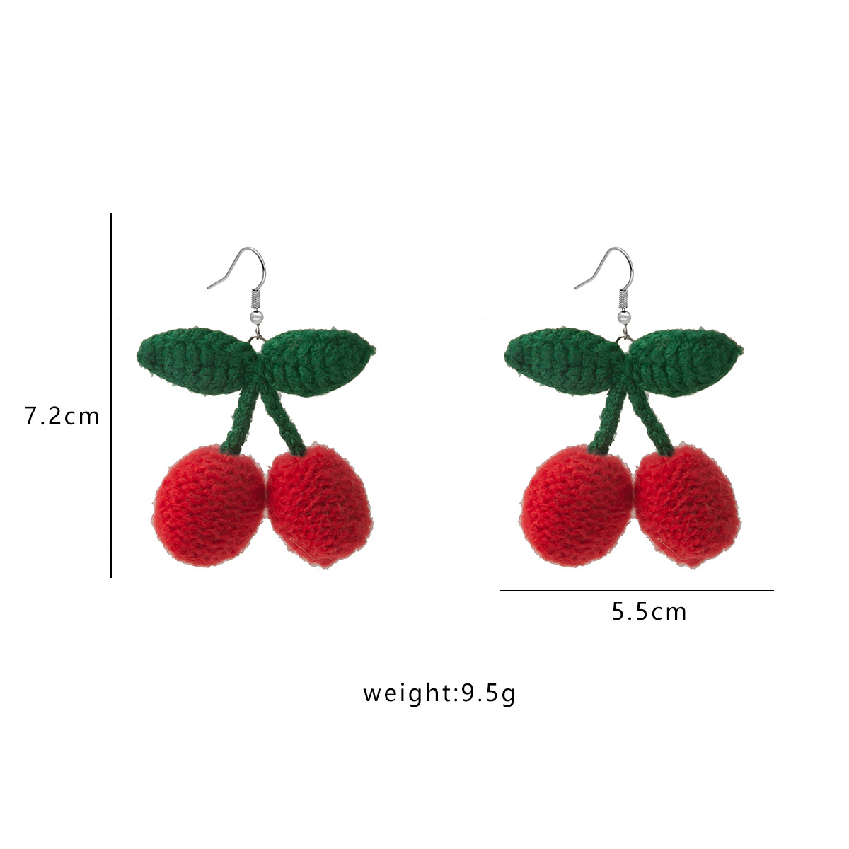 1 Pair Cute Cherry Plating Yarn Drop Earrings display picture 3