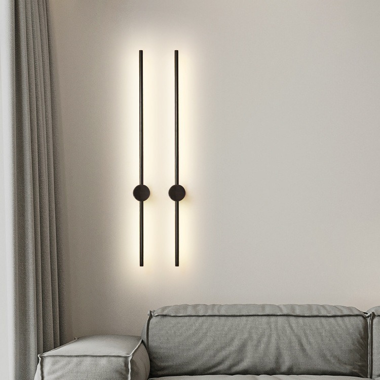 Rotatable Minimalist Long Light Luxury Wall Lamp Simple Modern Living Room Backwall Lamp Nordic Creative Bedroom Bedside Lamp