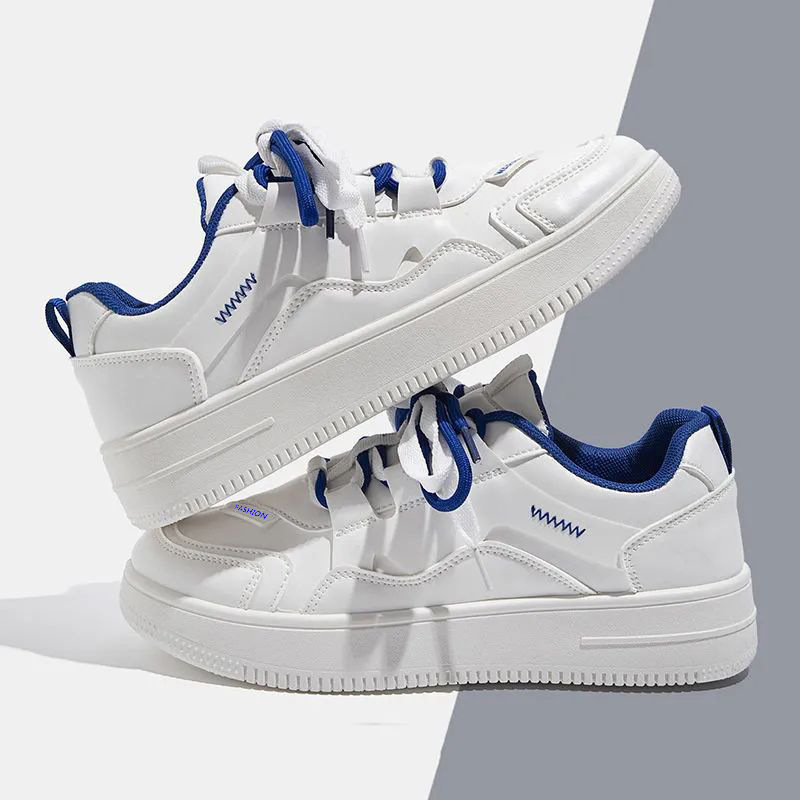 Two-Tone Thick-Soled White Sneakers for Women 2024 Casual Chic Versatile Shoes Women's Spring Sports Sneakers Women's Spring New Models