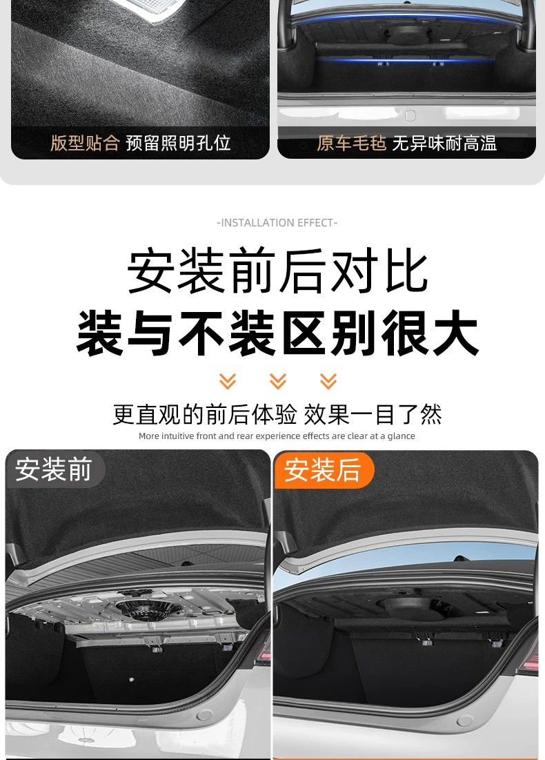 Suitable for the New Generation Xiaomi Su7 Trunk Soundproofing Cotton, Shock Absorption, Noise Reduction, Heat Insulation Cotton, Rear Trunk Top Interior Accessories