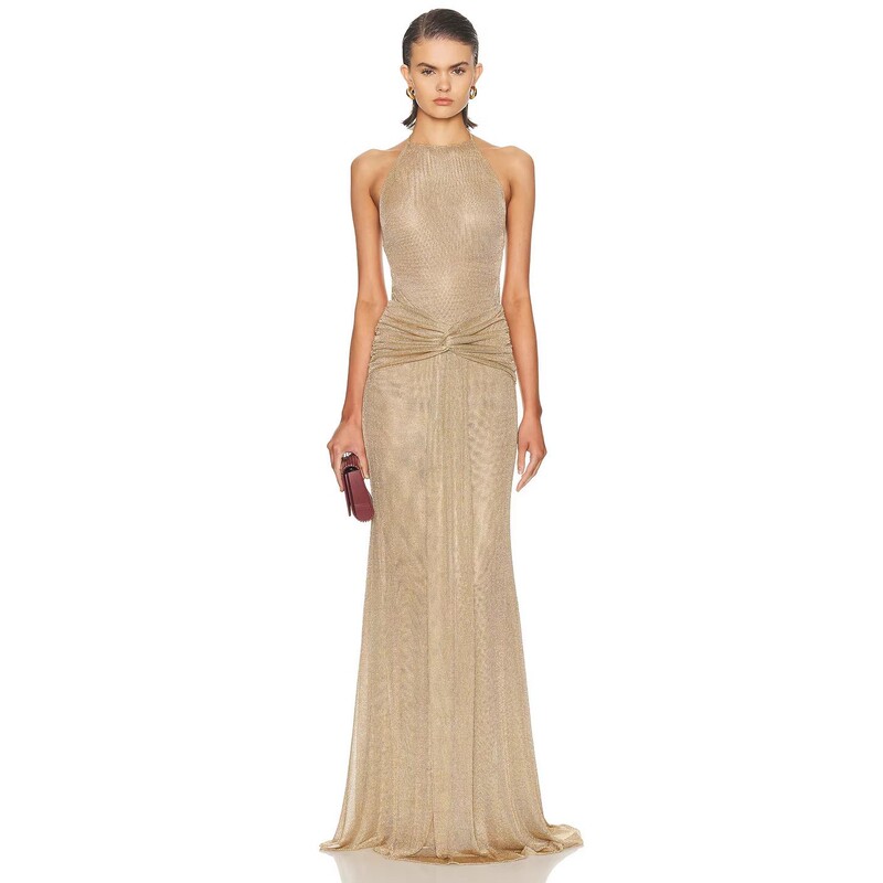 Cross-Border Amazon Trendy Nightclub Party Evening Dress for Women, Fashionable Mesh Halter Neck Backless Party Dress Cross-Border Amazon Trendy Nightclub Party Evening Dress for Women, Fashionable Mesh Halter Neck Backless Party Dress