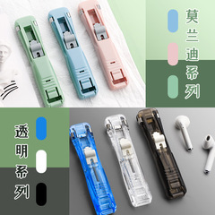 Colorful push clip file small clip stationery fixing test paper magic stapler paper binding office supplies gold