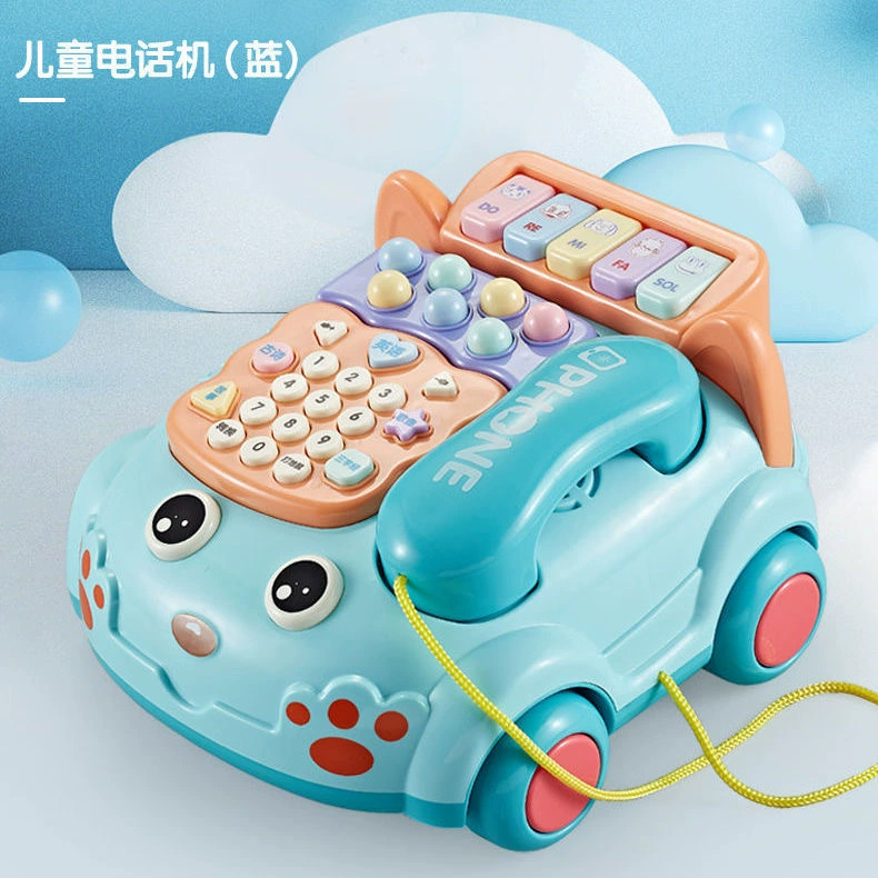 Электронный реалистичный игрушечный телефон, развивающая музыкальная игрушка, подсветка клавиатуры, вес 0.5 кг