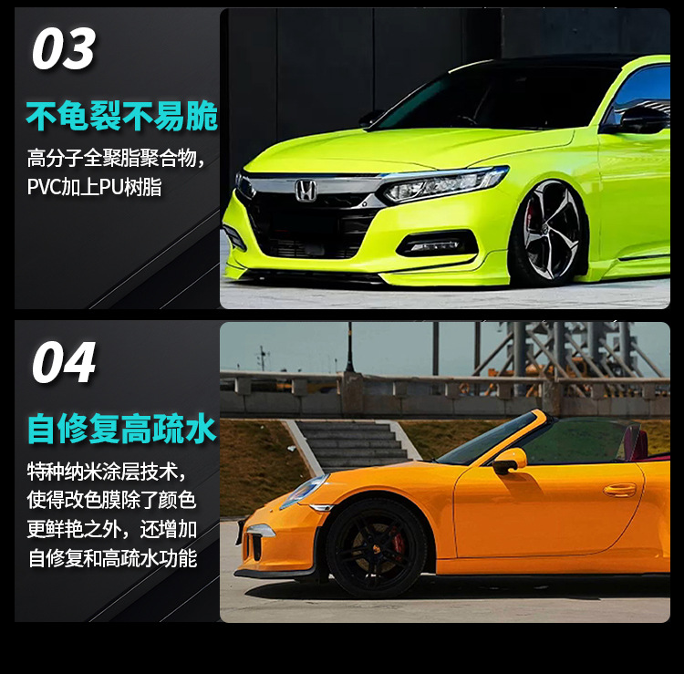 Auto Color Change Film Self-healing No Glue Waterproof Factory Wholesale Color Change Film Home Paint Protective Film