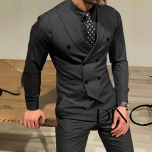 Amazon Men's Vest Peddar Collar Herringbone Vest Men's Groom Best Man Wedding Dress Suit Vest
