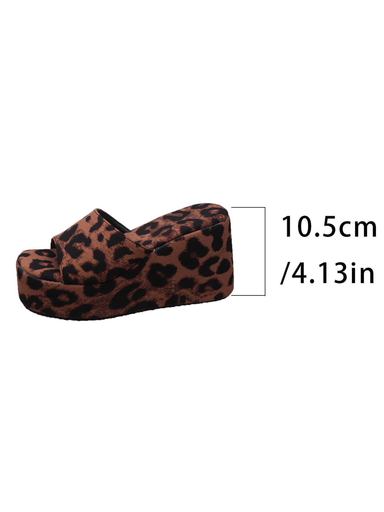 Women's Leopard Print Wedge Sandals European American Style Summer New Thick Sole Platform One Strap Size 43_vogvips.com