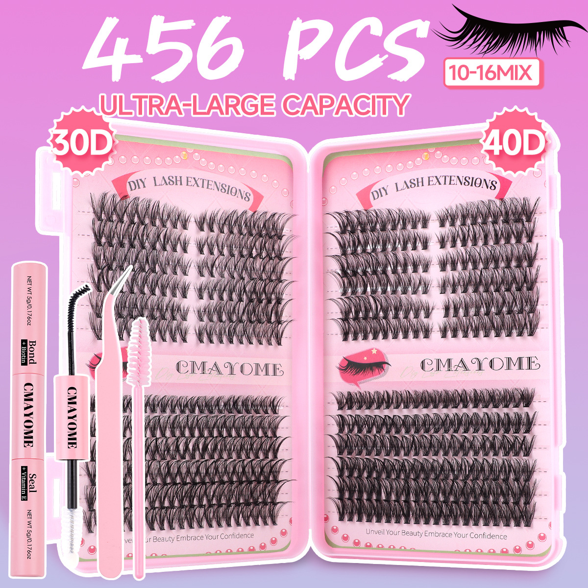 Hot-Selling 456 Dense D-Curve Single False Eyelashes 10-16mm DIY Segmental Self-Extension Natural Cluster Lashes_voghion.com