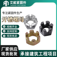 黒髪六角溝入れナット高強度炭素鋼8級溝入れナットを供給して、溝入れナットを厚くする