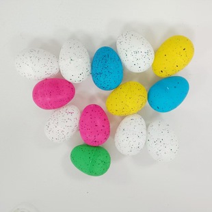 Factory Direct Sales Easter 6cm Spray Dot Eggs Plastic Eggs with Upper and Lower Openings Easter Eggs Wholesale Holiday Painted Eggs