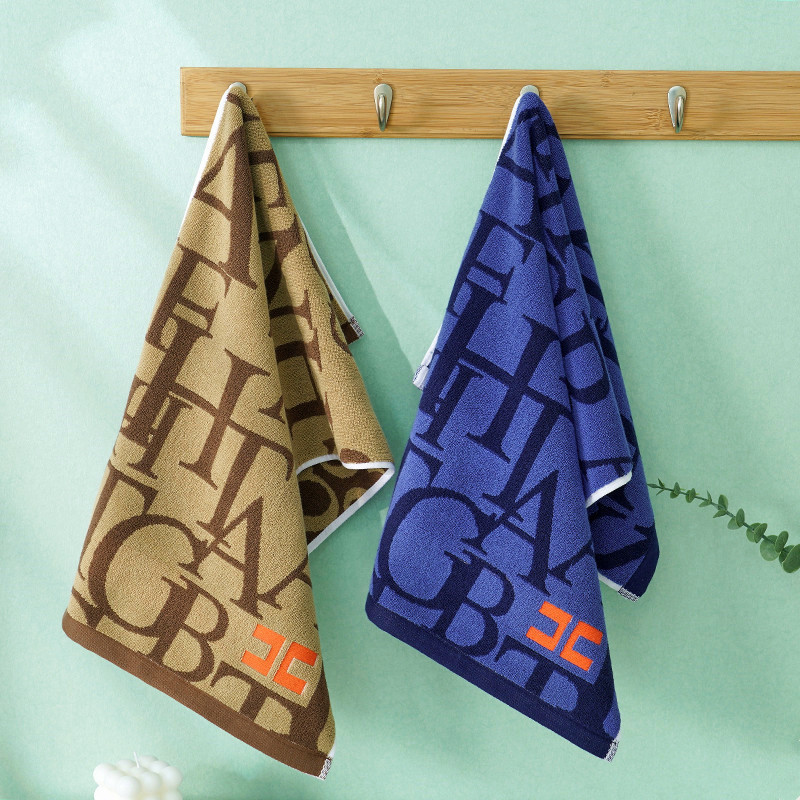 Dark men's towel pure cotton face Bath household adult yarn-dyed large towel women soft absorbent lint-free