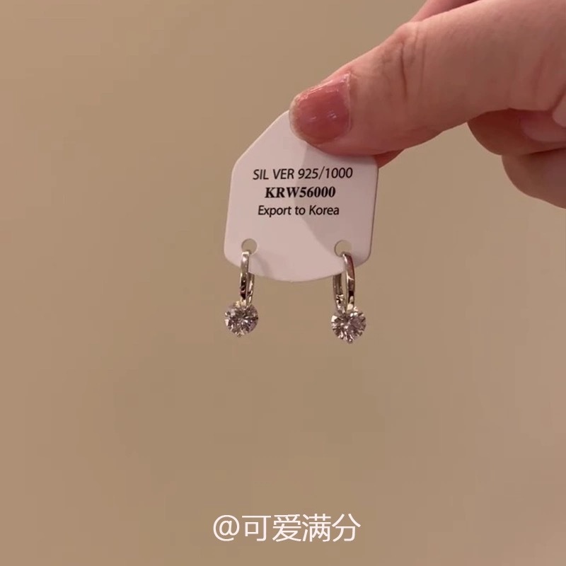 冷淡风爆闪锆石耳环2025年新款爆款高级感轻奢耳钉小众气质耳扣|undefined