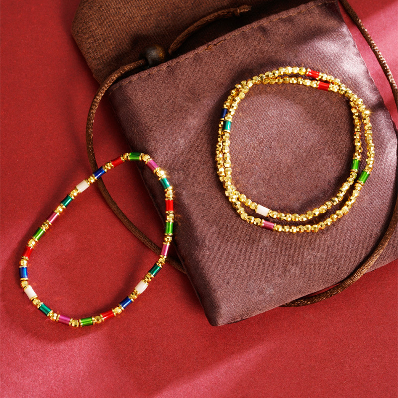 No desvanecerse durante mucho tiempo arena oro colorido zircon pulsera flash de verano temperamento ligero de lujo de alta calidad joyería al por mayor