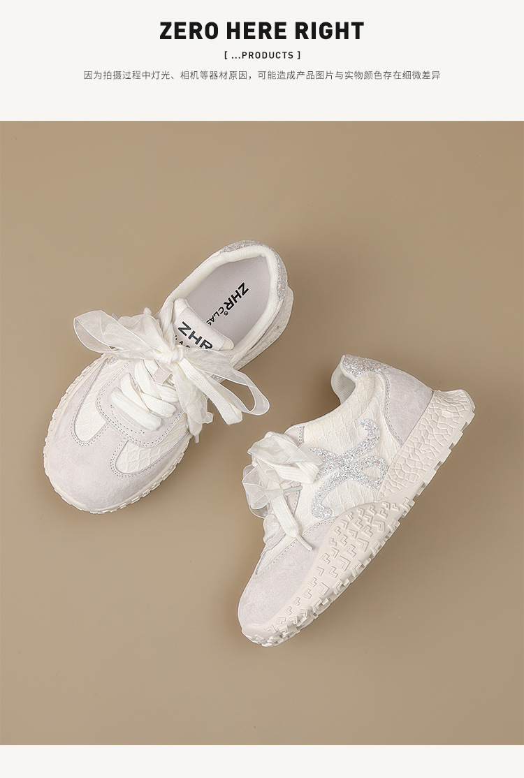 Giày sneaker nữ đế dày cổ điển mũi tròn dây buộc phong cách Đức huấn luyện — Màu hồng chi tiết 16