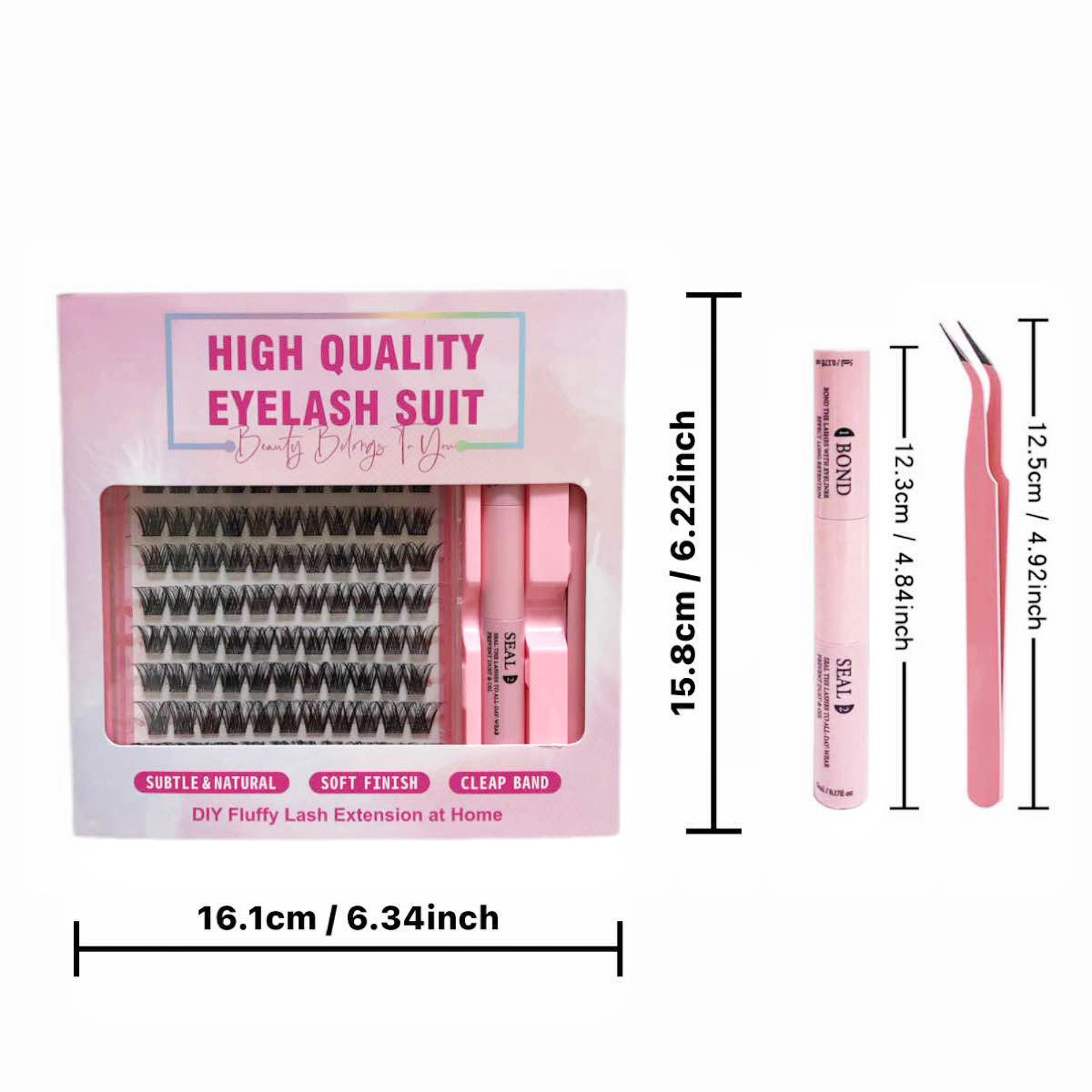 Conjunto de pestañas falsas transfronterizas de gran capacidad serie WM, ojos grandes, ojos lindos, pestañas falsas de imitación natural.