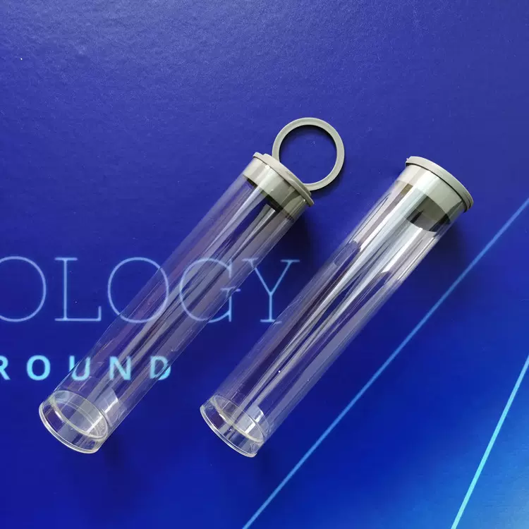 外径35高透明PC包装管挂勾盖套装牙刷管透明塑料包装管