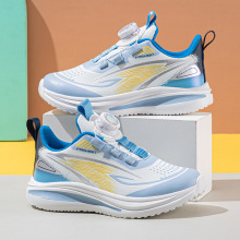 新款男童运动鞋皮面防水防滑旋转扣软底轻便学生运动鞋休闲童鞋潮