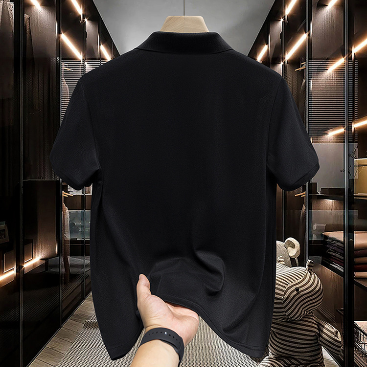 Chemise d'été pour homme, col, manches courtes, coupe ample, couleur unie tendance, style américain décontracté, grandes tailles disponibles._voghion.com