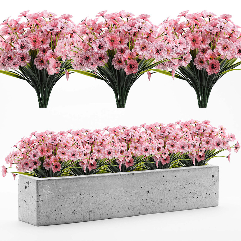 Artificial Flower Simulated Violet Outdoor Decoration Anti-Uv Fake Flower Simulated Flower Porch Decorative Flower Cross-Border Hot Product