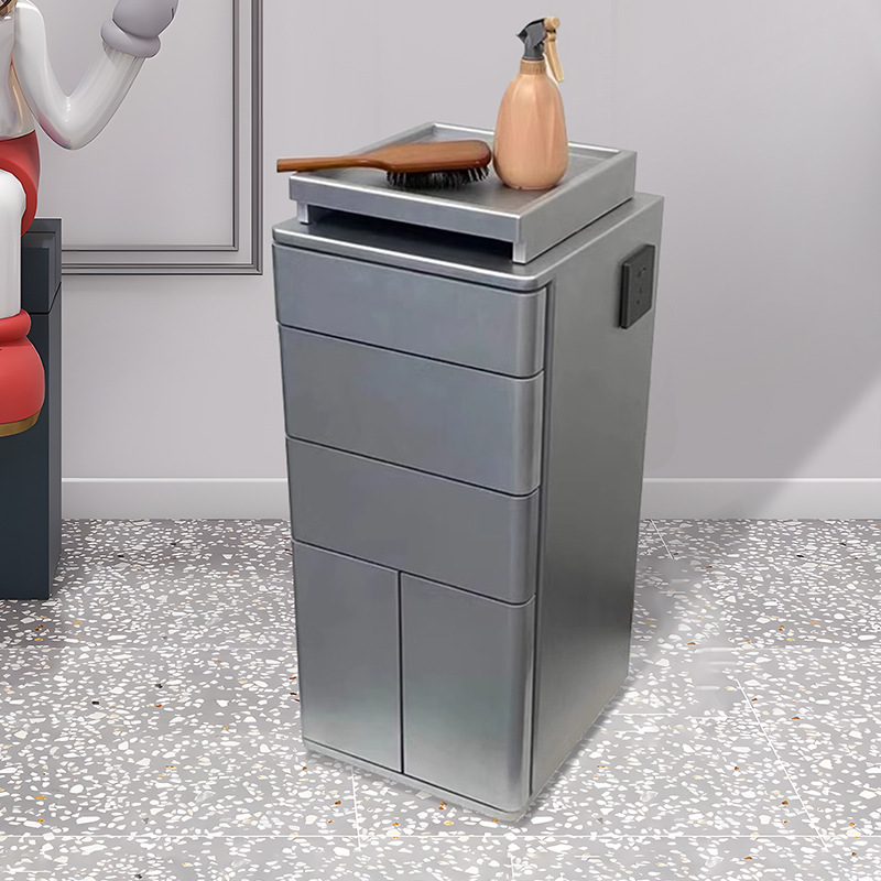 Gabinete de herramientas de peluquería Gabinete de madera maciza Salón de peluquería especial Red Cabinet de almacenamiento Cabinet de corte de pelo Carrito pequeño