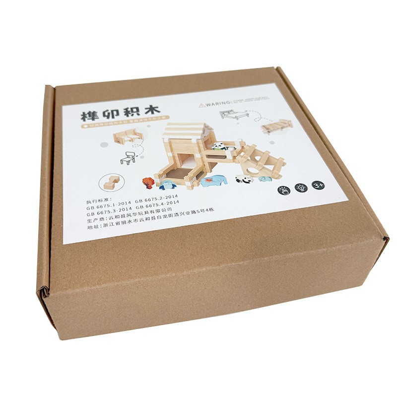 Bloques de construcción de espiga y espiga para niños, casa pequeña de bricolaje, juguete de arquitecto Luban, educación temprana, rompecabezas, construcción práctica de madera