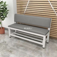 软包沙发靠背皮椅健身房球场休息区长条椅理发店等候椅靠背长凳椅
