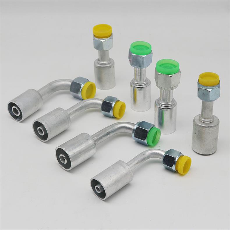 Car Air Conditioning Pipe Connectors 3/4 Inch, 1/2 Inch, 5/8 Inch, Environmentally Friendly R134A Standard or Port Pipe Connectors with Aluminum Sleeve, Straight and Bent Connectors
