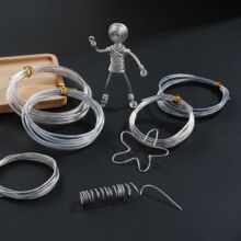 银色塑料透明包胶铝线 盆景造型线 手工diy手串手链饰品配件批发