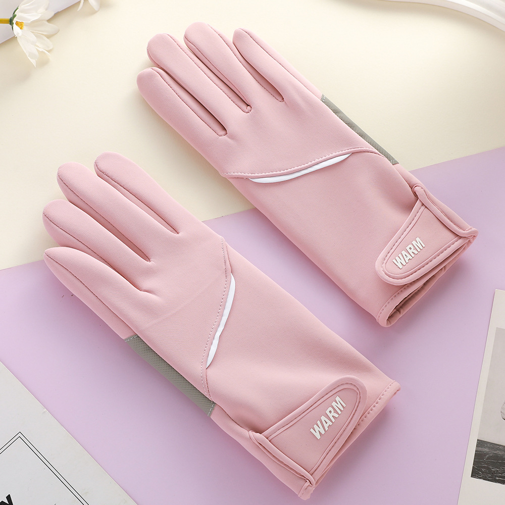 Guantes cálidos para mujeres otoño y invierno para montar a prueba de frío conducir a prueba de viento pantalla táctil impermeable invierno al aire libre guantes de terciopelo
