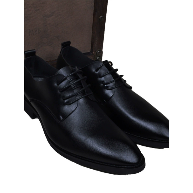 Летняя дышащая повседневная кожаная обувь с острыми головками однослойная кожаная корейская версия удобная мягкая кожаная обувь на шнуровке бизнес мужская обувь модная кожаная обувь