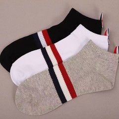 運動襪子男女潮流休閒吸汗透氣淺口短筒襪TB韓版時尚條紋船襪批發