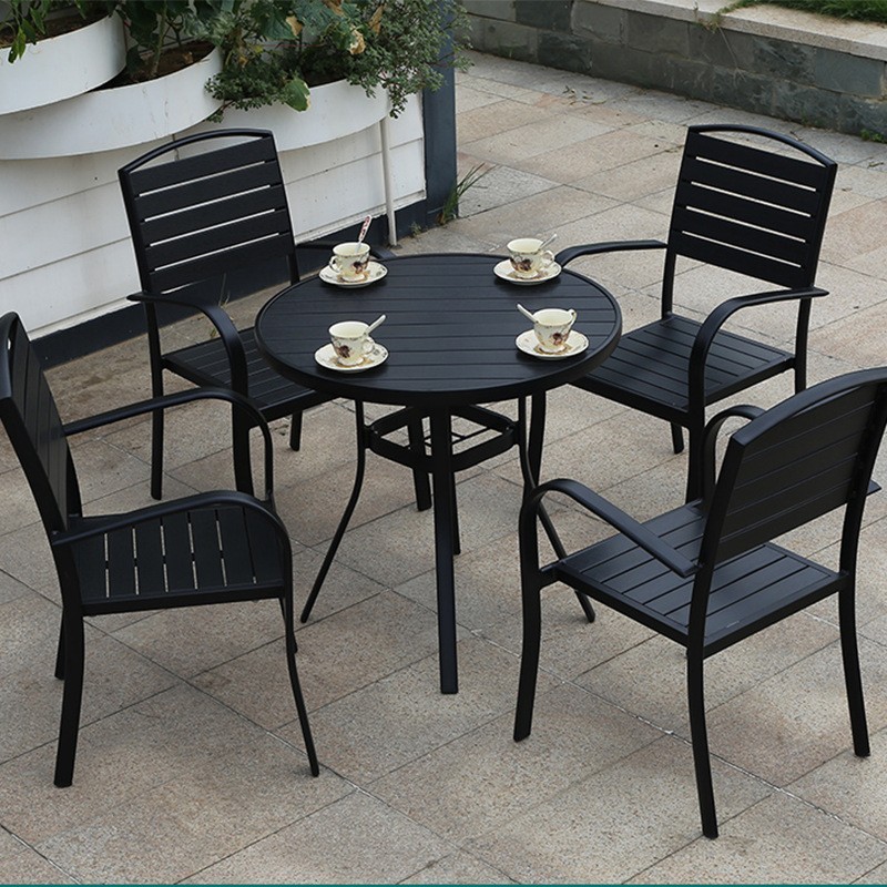 Luz de lujo retro nórdico al aire libre madera maciza mesas y sillas combinadas patio terraza jardín al aire libre madera maciza terraza mesas y sillas