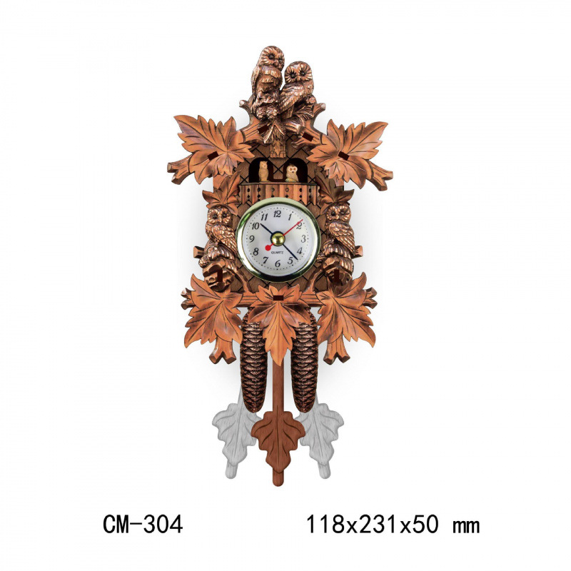 Reloj de pared nórdico retro de madera de tiempo reloj colgante de cuco reloj despertador reloj por hora estilo de sala de estar