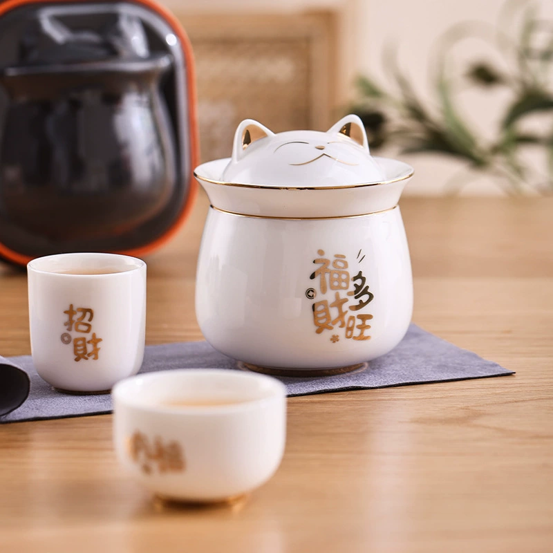 Handheld teapot, simple tea cup for camping, tea set for traveling