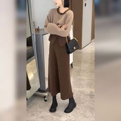 毛衣秋冬新款女美拉德感今年流行漂亮气质半身裙针织两件套装