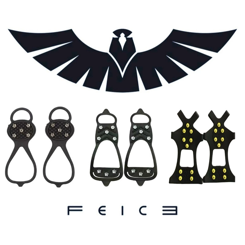 Накладки на обувь с шипами для уличной обуви для ледо- и снежного альпинизма, снежные когти для альпинизма с 5 зубцами, 8 зубцами, 10 зубцами, противоскользящие бахилы.