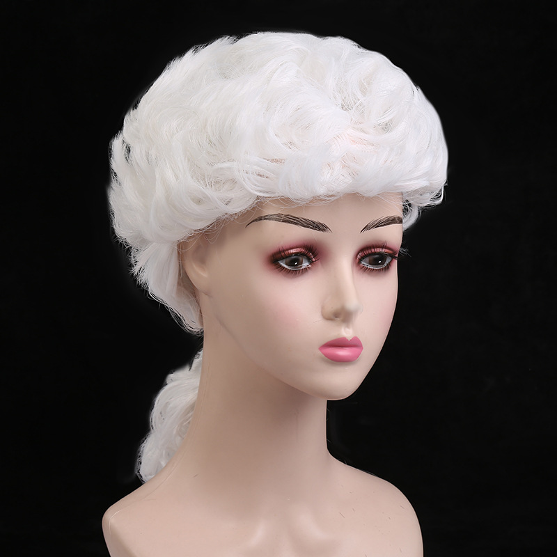 Halloween Lawyer Role Playing Wig stage perform Foreign Judge Act Hair Curls Manufactor wholesale