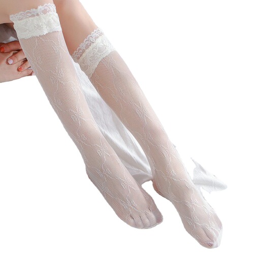 Japanese jacquard JK socks anime mid-calf socks cosplay Lolita bud stockings lace Lolita calf socks