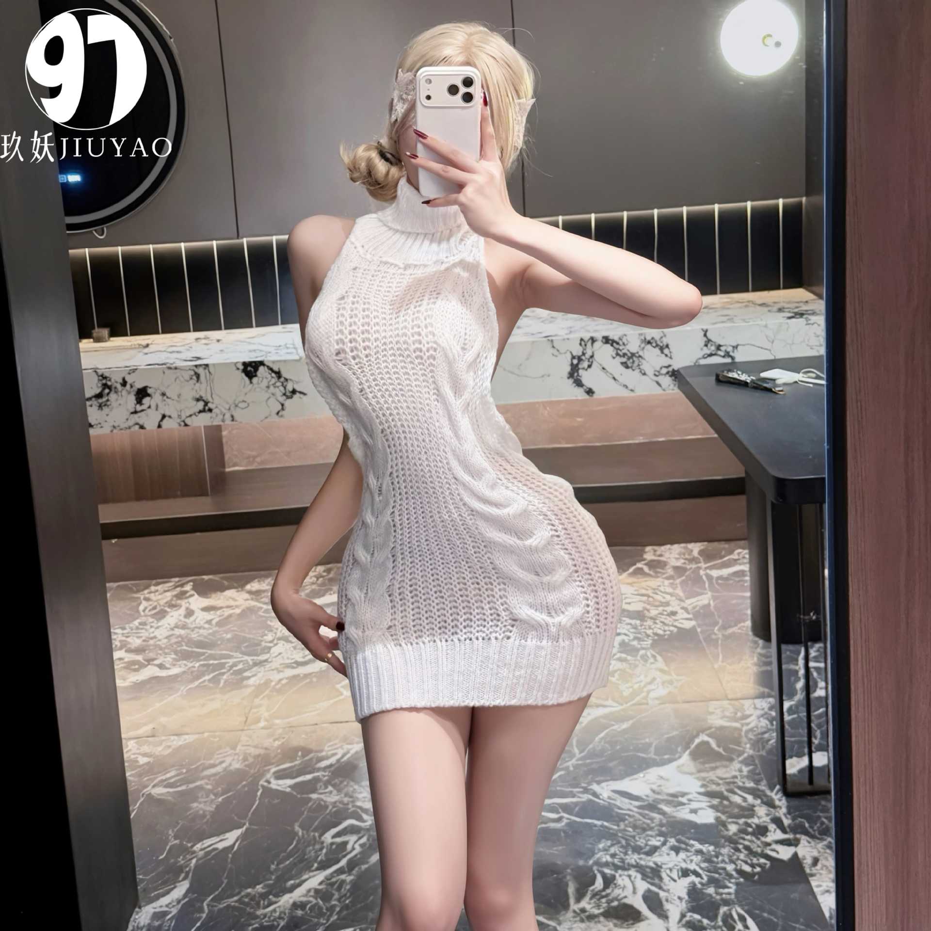 Sexy knitted Japanese sweater