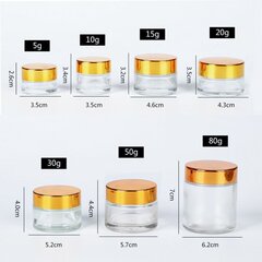 透明ガラスクリームボトル空ボトルフロスト加工化粧品ボトル携帯用サンプル分注ボトルフェイスクリームアイクリームボトル卸売