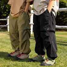 EK童装2025春夏降落伞户外徒步速干长裤防泼水中大男童可拆卸裤腿
